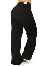 MRP21576 Black Denim Straight Fit Jean by Maripily Rivera