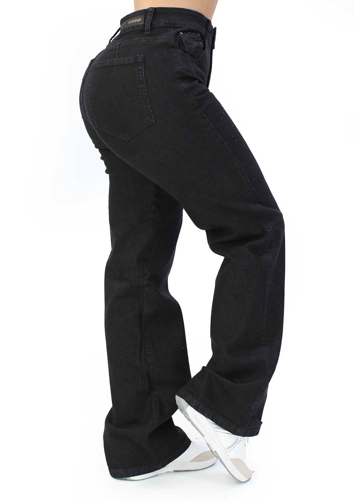 MRP-21578 Black Denim Straight Fit Jean by Maripily Rivera