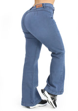 MRP21579 Medium Denim Flare Fit Jean by Maripily Rivera