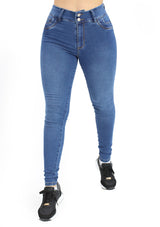 MRP21582 Medium Denim Skinny Jean by Maripily Rivera