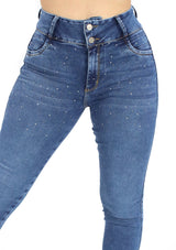 MRP21602 Medium Denim Skinny Jean by Maripily Rivera