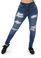 MRP21608 Medium Denim Skinny Jean by Maripily Rivera