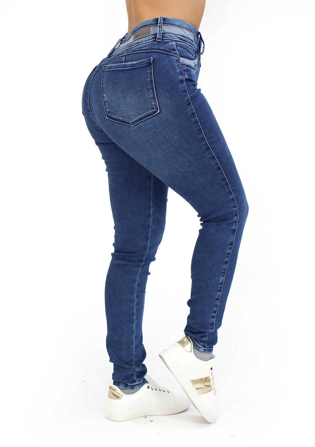 MRP-21623 Medium Denim Petite Skinny Jean by Maripily Rivera