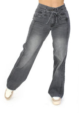 MRP-21632 Black Denim Straight Fit Jean by Maripily Rivera