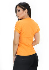 NM-LBN-6021 Orange Blusa de Mujer Plus Size by Nono Maldonado