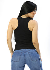 NY6216-T1558 Black Camara T-Shirt de Mujer