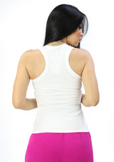 NY6216-T1558 White Camara T-Shirt de Mujer