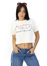 NY-6482C White Acho P-erre es otra cosa T-Shirt de Mujer