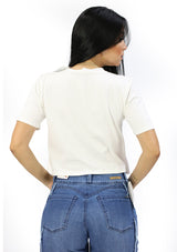 NYFOILPR-T1479 White Bandera T-Shirt de Mujer