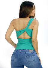 NY-T-1347 Teal Blusa de Mujer