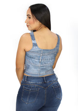 NY-T-1352-NY Denim Top de Mujer