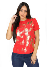 NY-T-1389-F Red Blusa de Mujer