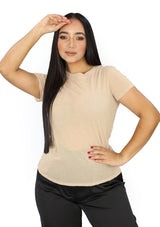 NY-X-128-MS Gold Mesh Shiny Top de Mujer