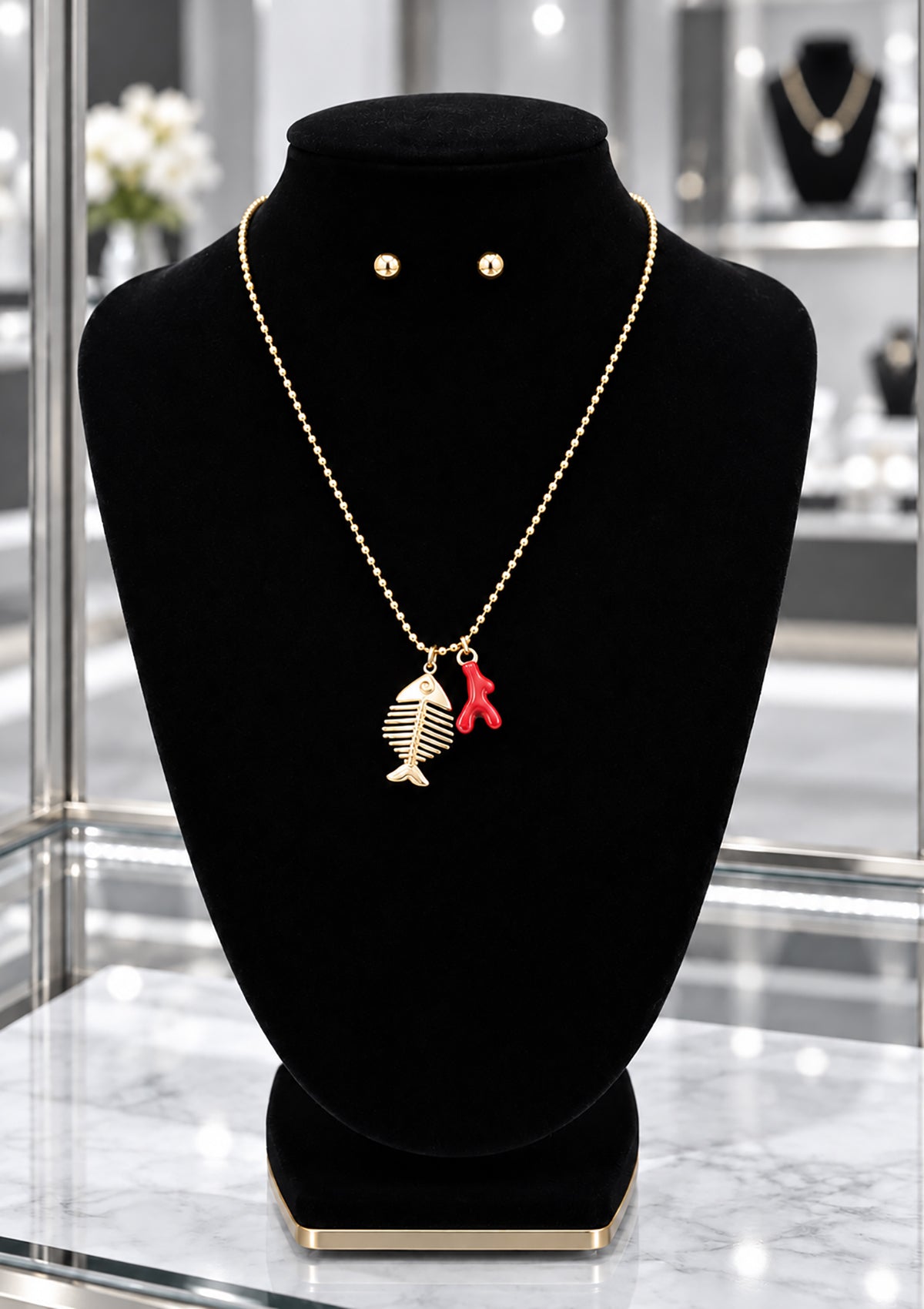 PP-3550-A Gold Set de Cadena, Charm & Pantalla
