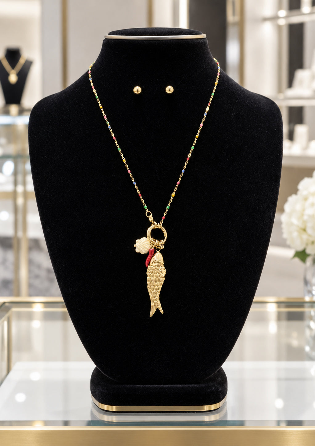 PP-3551-B Gold Set de Cadena, Charm & Pantalla