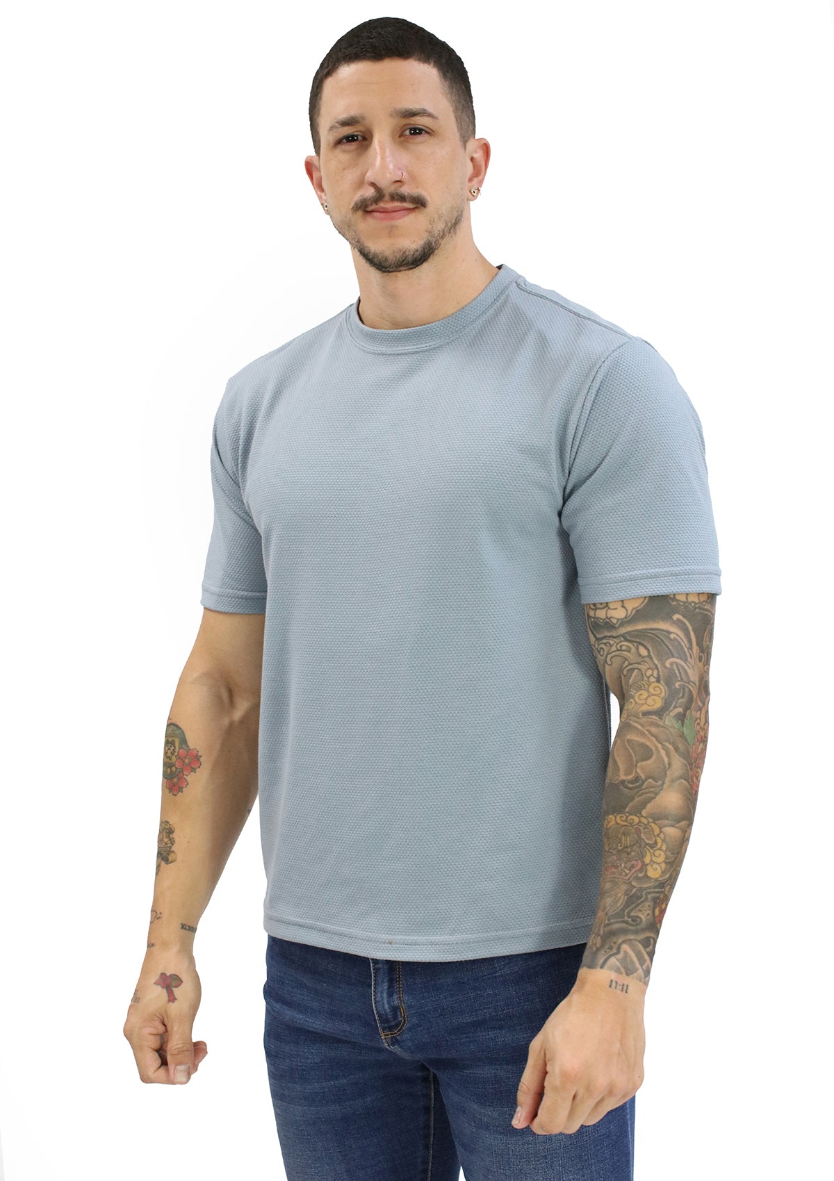 RN-003 Light Steel Blue Men's T-Shirt by Renness