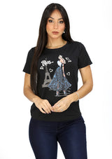 RUFF223 Black TShirt de Mujer
