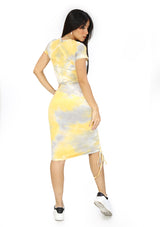 RUJX328 Yellow Tie Dye Traje de Mujer