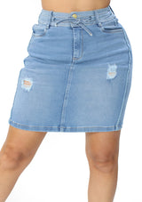 SC-2027 Light Denim Skirt Woman by Scarcha