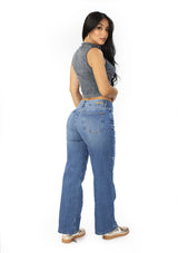 SC-21479 Medium Denim Straight Fit Petite Jean by Scarcha