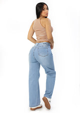 SC-21494 Light Denim Straight Fit Jean by Scarcha