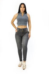 SC-21500 Black Denim Skinny Jean by Scarcha