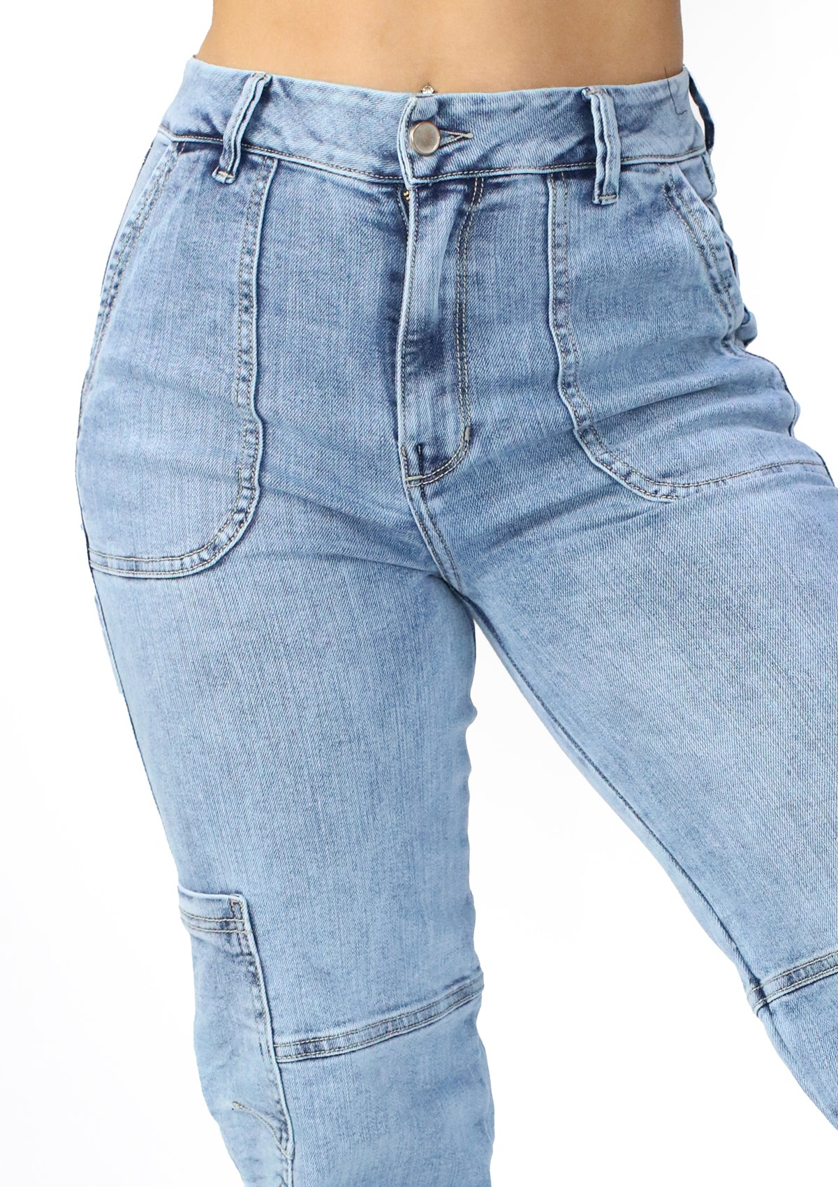 SC-21535 Light Denim Jogger Jean by Scarcha