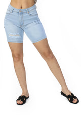 SL-BG-3072N Light Denim Short Bermuda de Mujer
