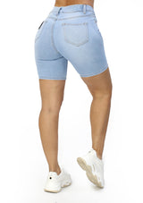 SL-G-3072 Light Blue Short Bermuda de Mujer