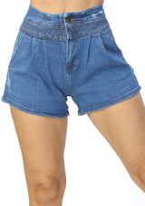 SL-SRT-145 Medium Wash Denim Short Bermuda de Mujer