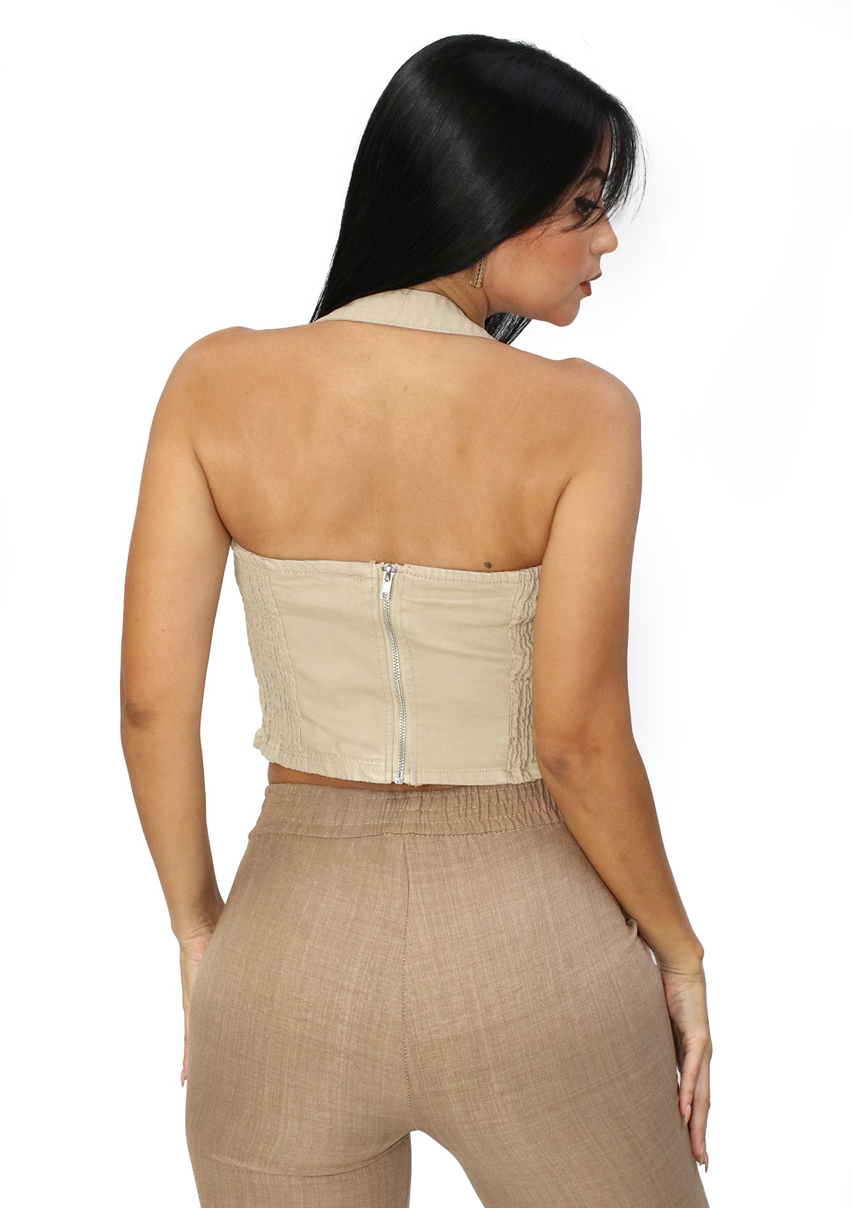 SM-10316-TS Khaki Blusa de Mujer