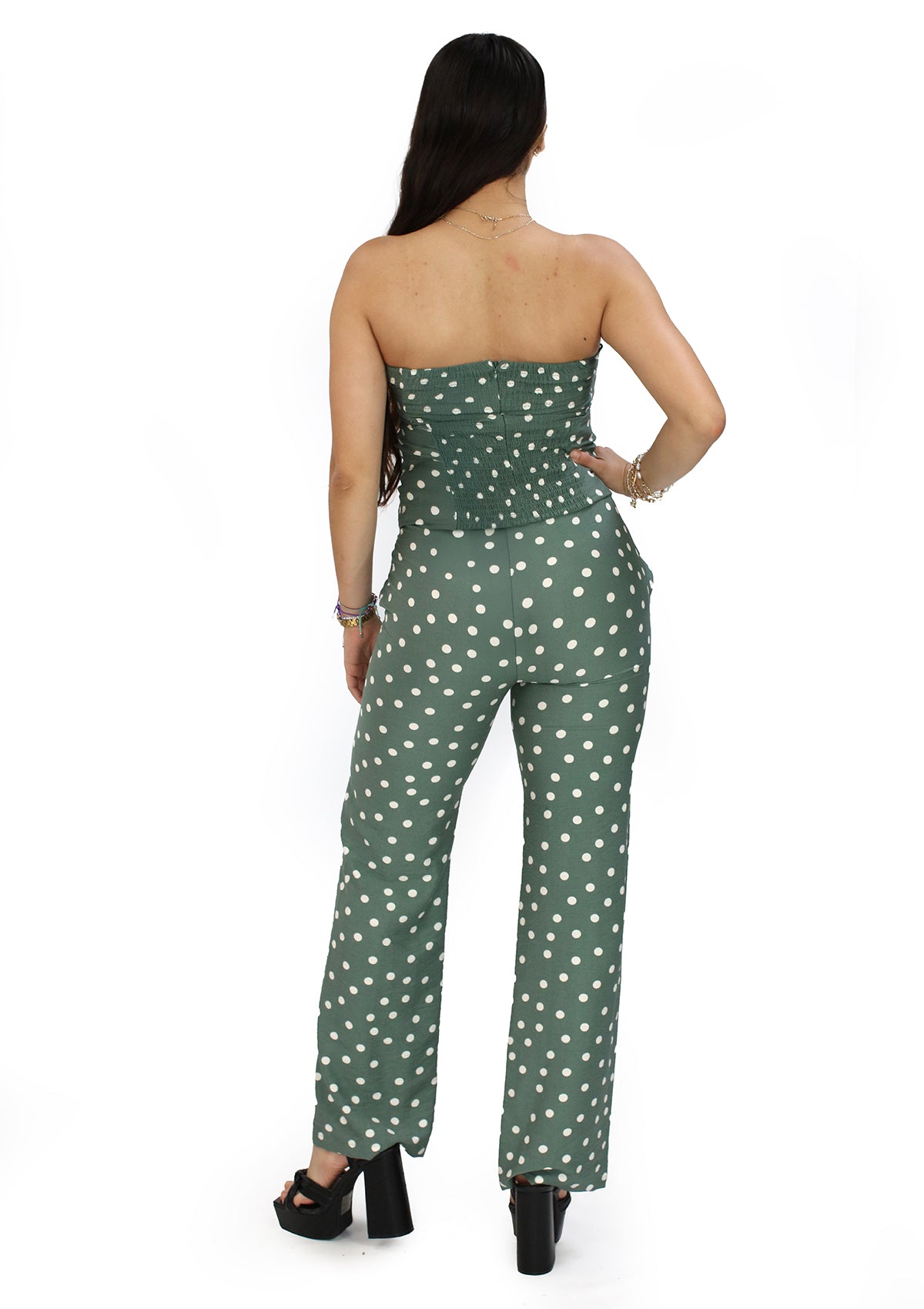SM-3790N-SET Green Set Top y Pantalon de Mujer