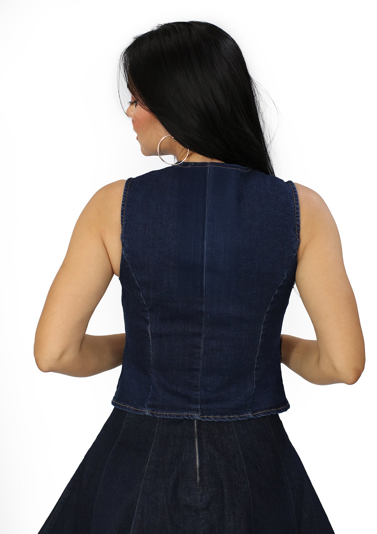 SM-5212-VN Dark Denim Vest Blusa de Mujer