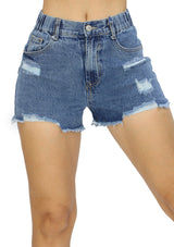 SM6801PM Blue Short Denim Woman