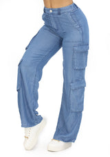 SM6934PN Medium Blue Pantalón de Mujer
