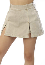 SM-6973-KM Khaki Denim Falda Pantalón de Mujer