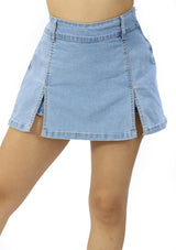 SM-6973-KM Light Denim Falda Pantalón de Mujer