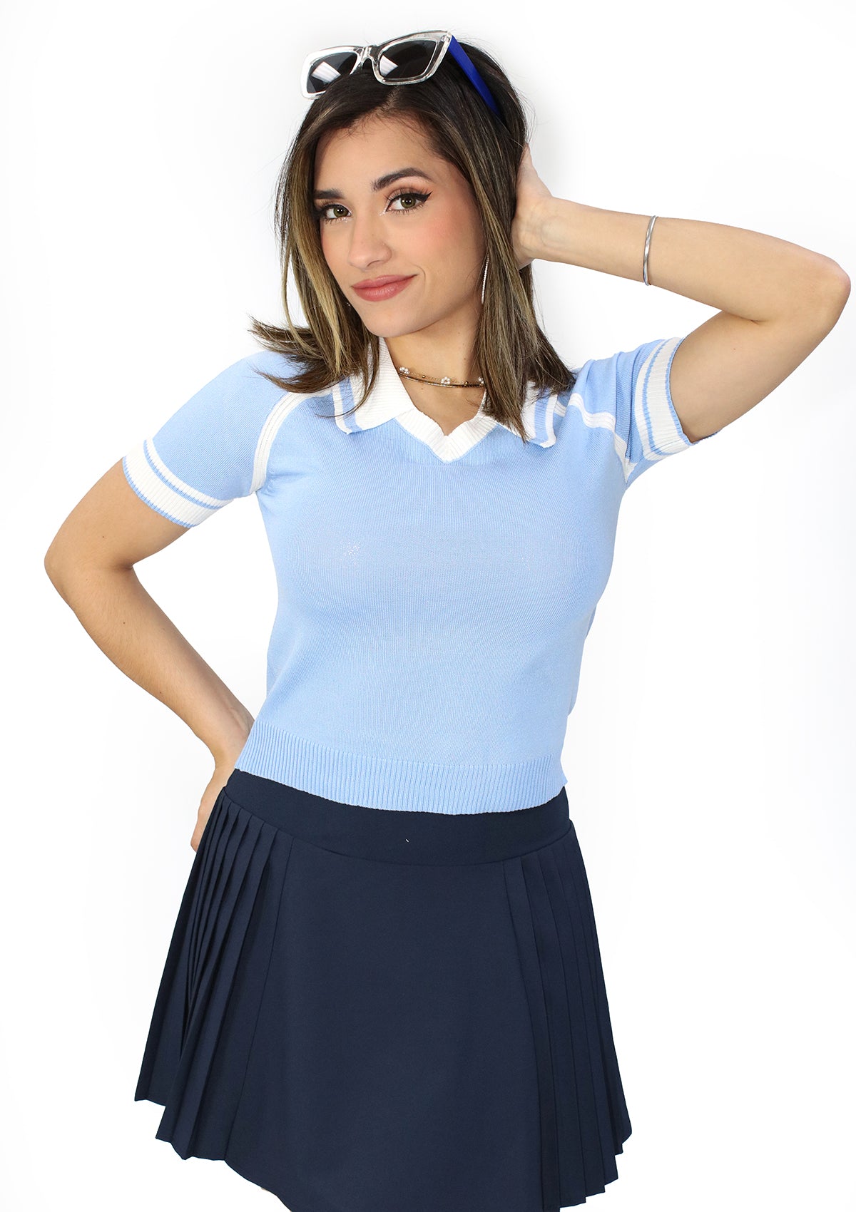 SM-90271-WN Blue Blusa de Mujer