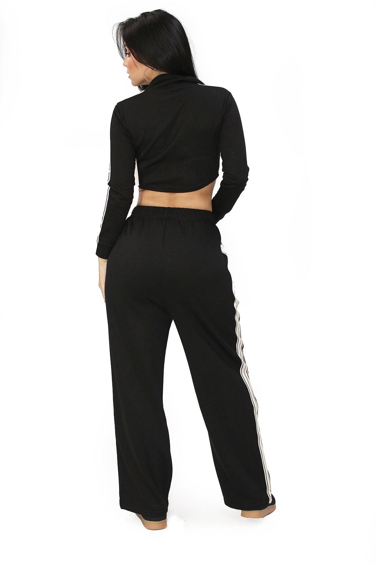 SU-AS-001-SET Black Set Top & Pant de Mujer