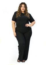 SU-HK-705 Black Set Palazzo de Mujer