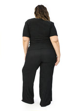 SU-HK-705 Black Set Palazzo de Mujer