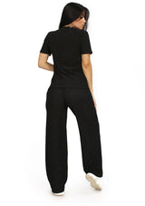 SU-HK-705 Black Set Palazzo de Mujer