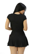 SU-HKS-104 Black Set Falda Pantalon de Mujer