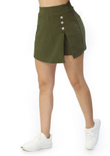 SU-SKORT-02 Olive Falda Pantalon de Mujer