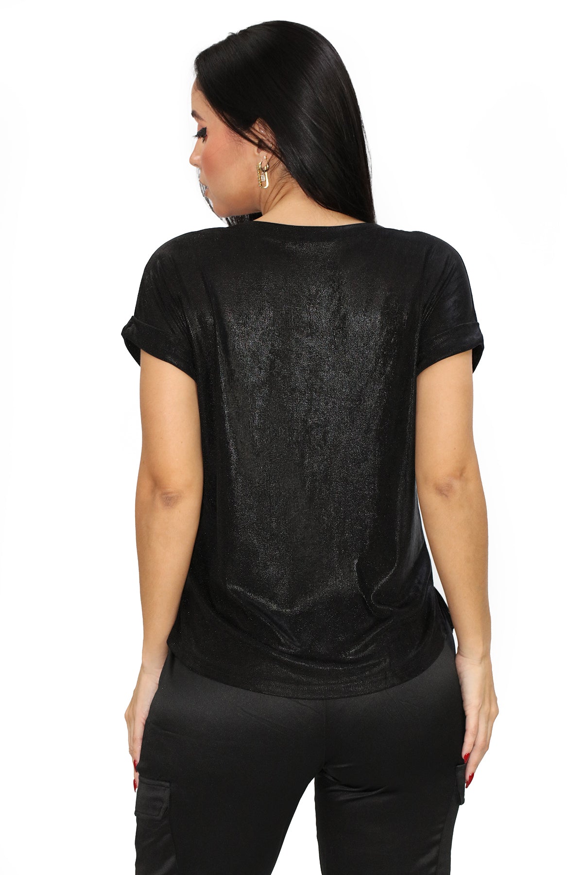 TA-T-1706 Black Metalic Blusa de Mujer