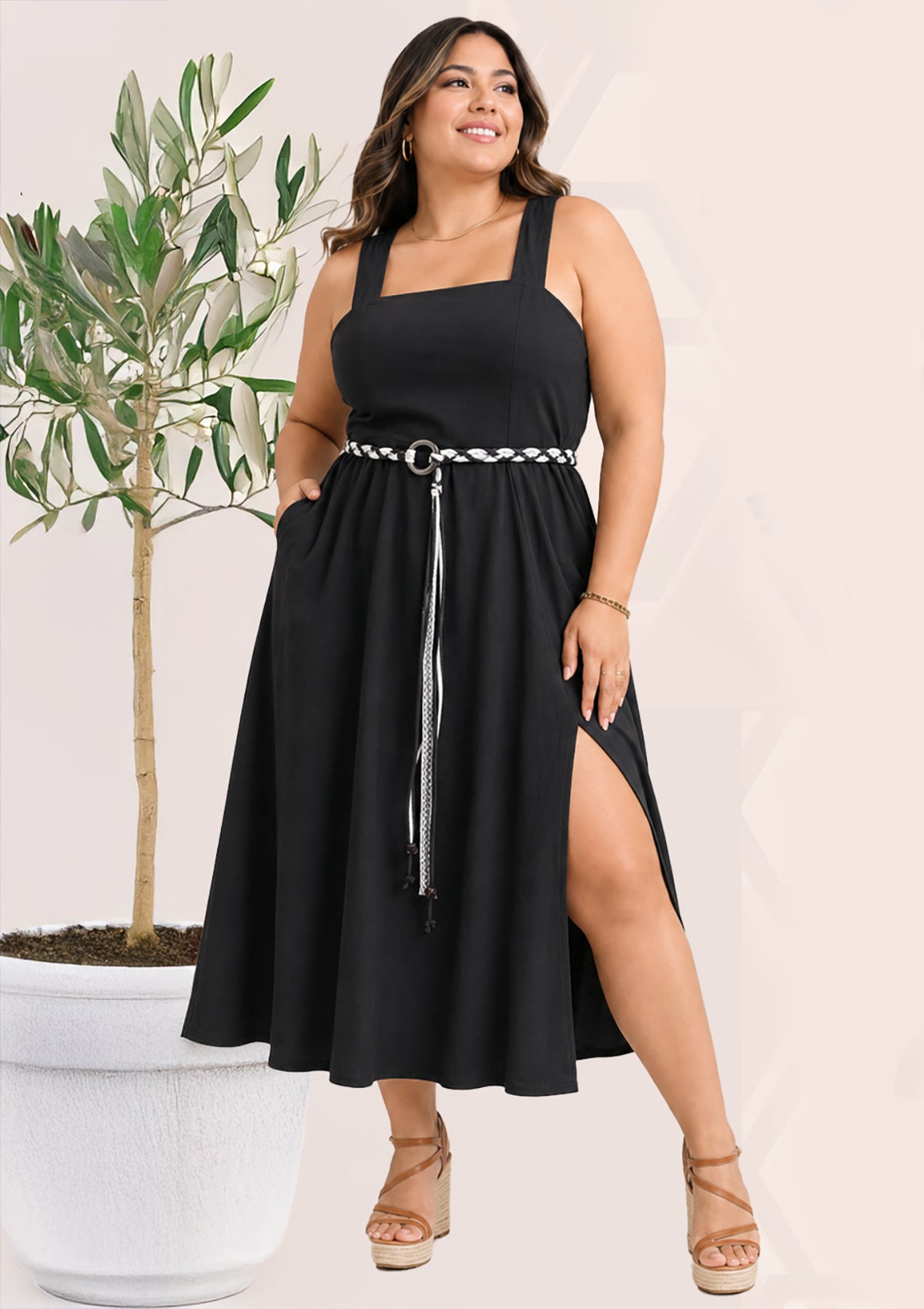 TP-ITD-6617 Black Traje de Mujer Plus