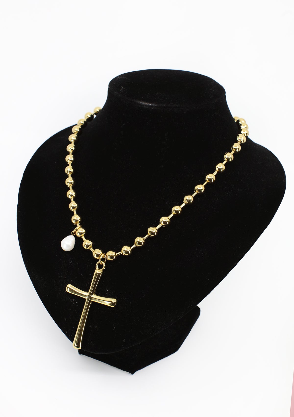 TR-1363-A Gold Cadena y Cruz para Dama