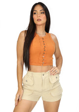 VJNT11079 Camel Top de Mujer