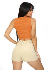 VJNT11079 Camel Top de Mujer