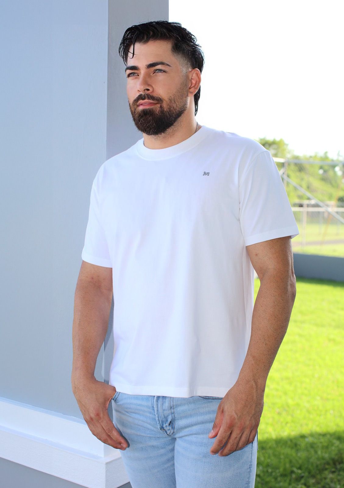 HN-04395 White Men's T-Shirt by HN